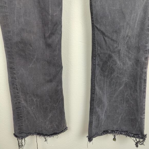 Reformation Flood & Flare Jeans Womens 25 Kick Boot Suez Black Wash Raw Hem - Picture 3 of 10